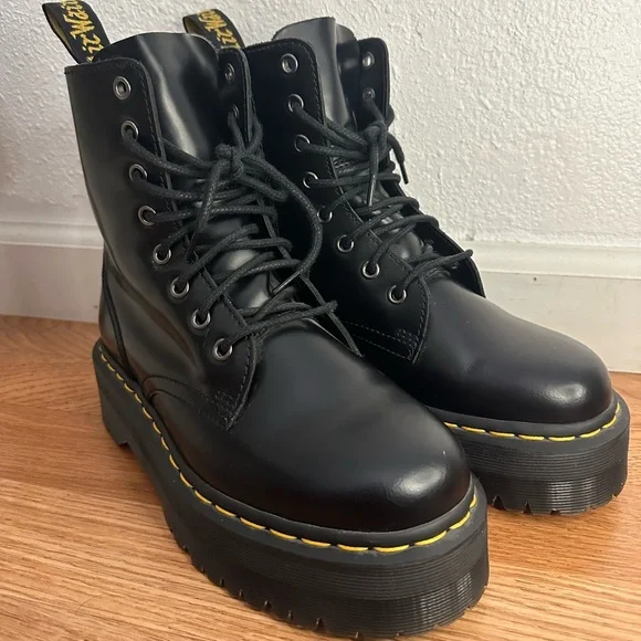 Smooth Leather Platform Shoes Platform Doc Martens Used Martens